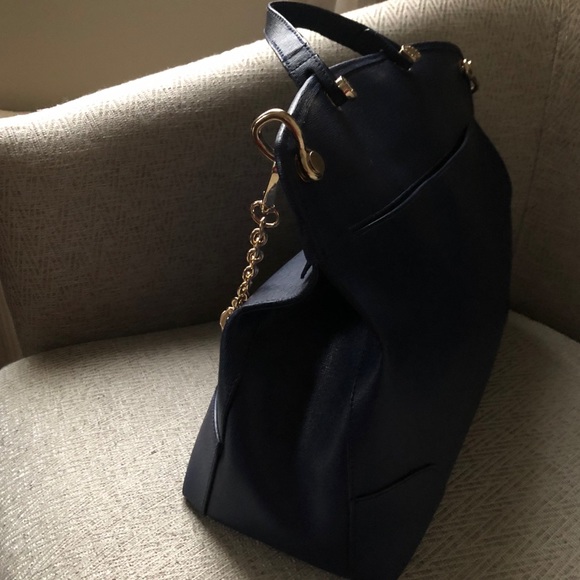 Furla Piper LG Leather Top Handle Bag Indigo Blue - Picture 4 of 8